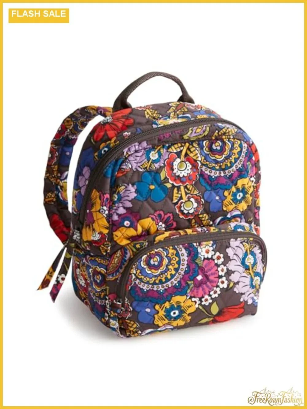 Vera Bradley Cotton Quilted Mini Backpack Adjustable